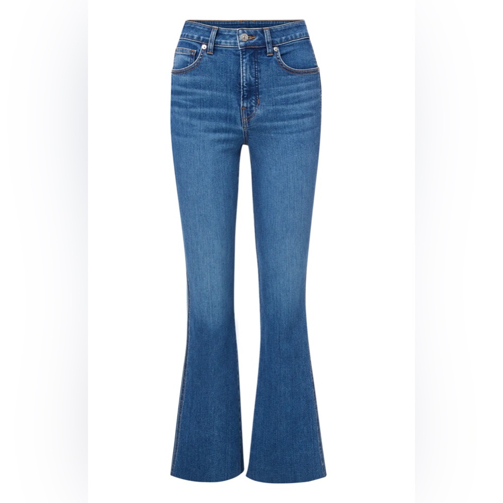Veronica Beard Carson Kick-Flare Jean with Raw Hem Size 16 High Rise